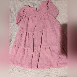 Mayoral puff sleeve tiered pink dress